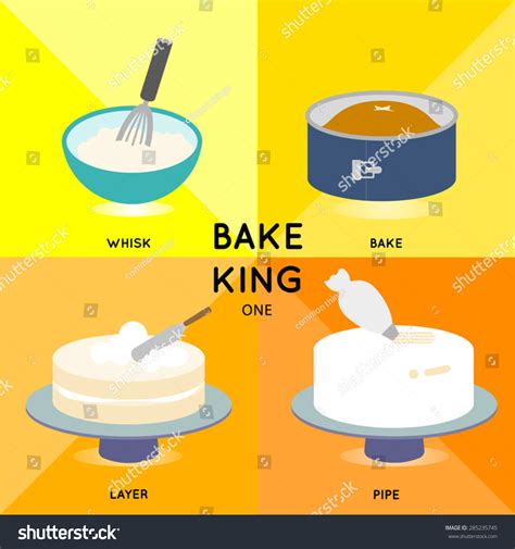 Bake King One baking Cake Process Demonstrates Stock Vector 285235745 - Shutterstock