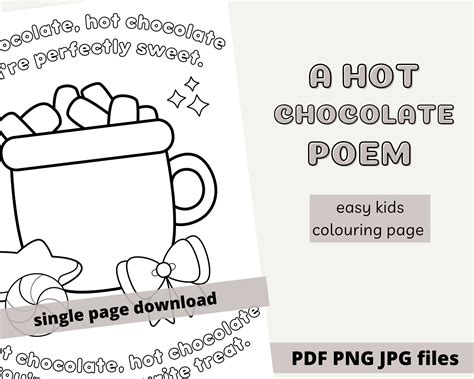 HOT CHOCOLATE POEM Easy Colouring Page Poem for Preschool - Etsy