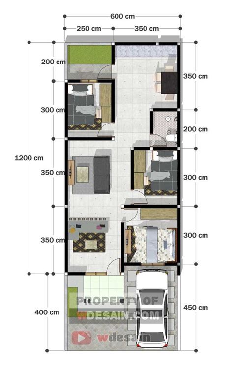 Desain Rumah Ukuran 6x12 Dengan 3 Kamar - Homecare24