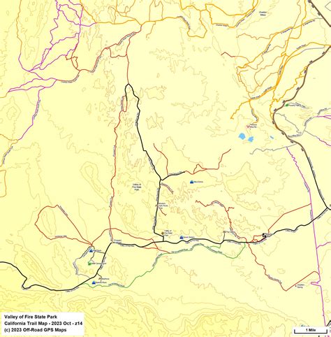 Valley of Fire SP - California Trail Map