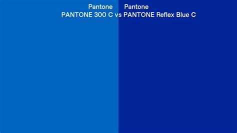 Pantone 300 C vs PANTONE Reflex Blue C side by side comparison