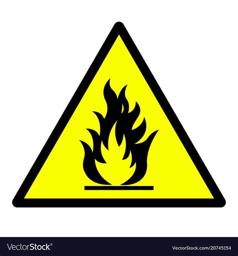 Flammable material hazard sign Royalty Free Vector Image