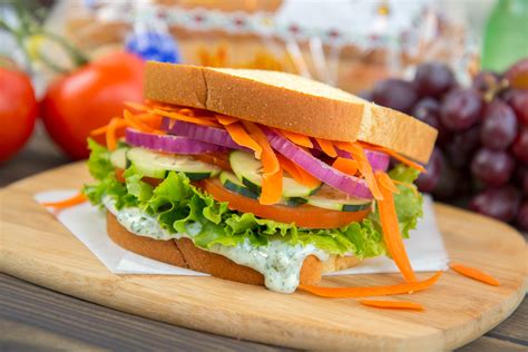 Vegetable Sandwich with Dill Sauce - Martin's Famous Potato Rolls and Bread