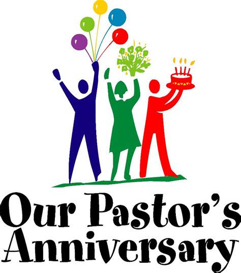 Colorful banner with the inscription "our Pastor's Anniversary" free image download