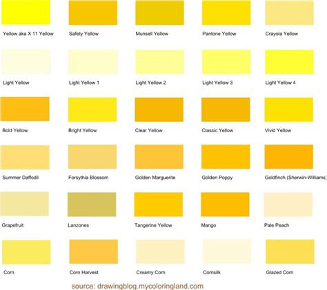 20+ Shades of Yellow Color Palette | HARUNMUDAK