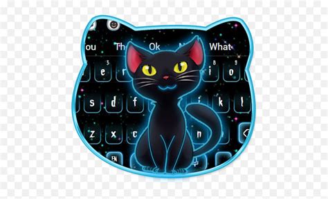 Dark Neon Kitty Keyboard Theme - Dot Emoji,Cat Emoji Keyboard - free transparent emoji ...