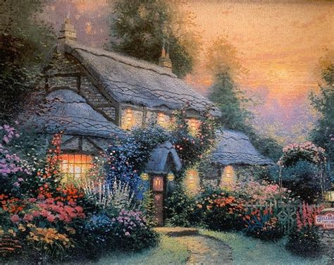 Thomas Kinkade DISNEY CINDERELLA Dancing in the Moonlight | Etsy | Kinkade paintings, Garden ...