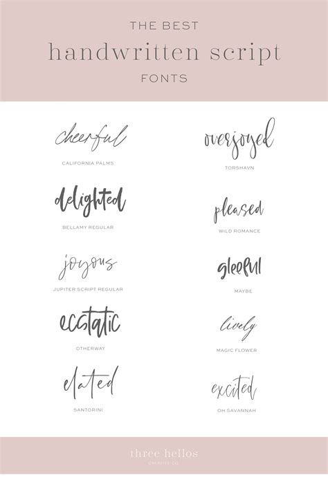 The Best Handwritten Script Fonts for Branding Design — Three Hellos ...