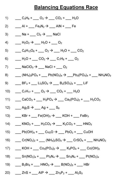 Balancing Redox Equations Worksheets Answers