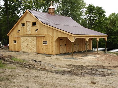 Horse Barn with Metal Roof & Wood Siding