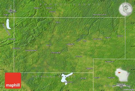 Satellite Map of Rusk County