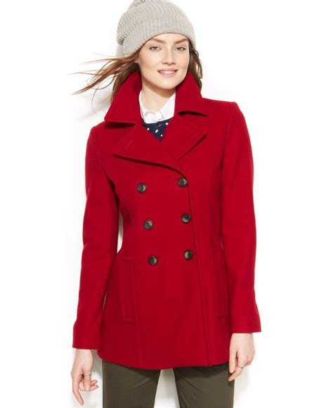 Tommy Hilfiger Double-Breasted Pea Coat - Coats - Women - Macy's | Double breasted coat women ...