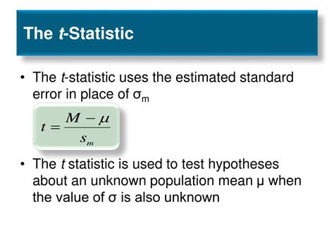 PPT - Chapter 9 Introduction to the t Statistic PowerPoint Presentation ...