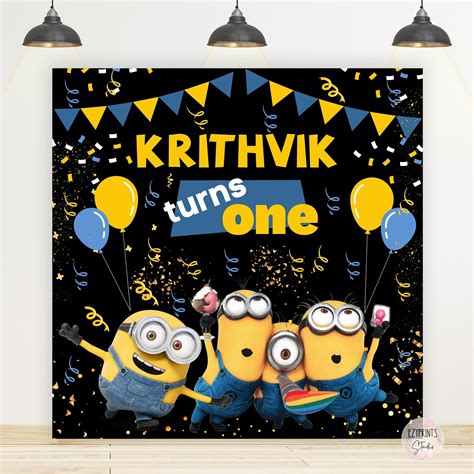 Minions Birthday Backdrop Banner – Ezyprints Studio