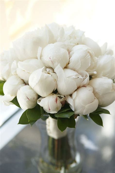 A pure white peony bouquet. | White peonies bouquet, Flower ...