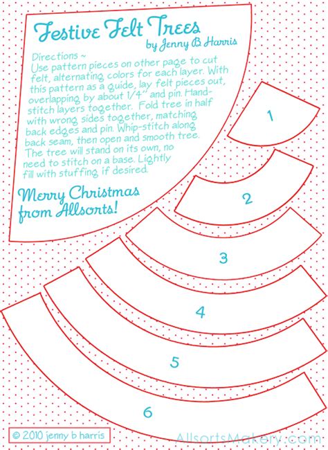 Festive Felt Christmas Trees ~ a free pattern for you - allsorts