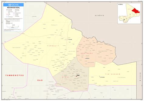 Mali - Région de Kidal : Carte de référence (juin 2019) - Mali | ReliefWeb