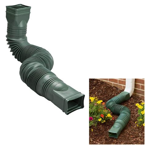 Green Flexible Downspout Extension Gutter Connector Rainwater Drainage, 25 to 55 inches ...