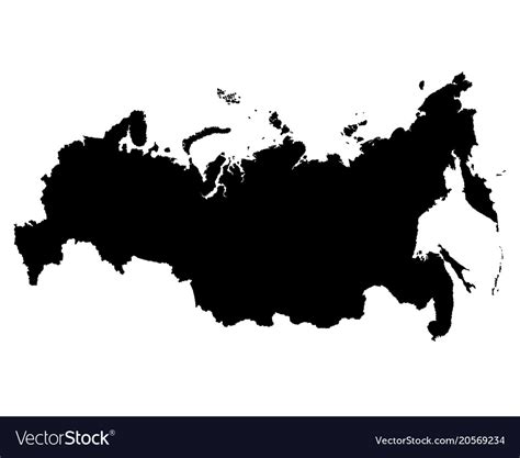 Map of russia outline Royalty Free Vector Image