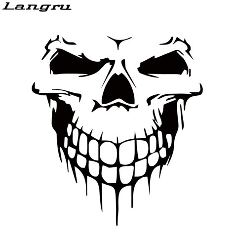 Langru Hot Sale Cool Graphics Skull Hood Decal Vinyl Large Graphic Sticker Car Stying Art Decals ...