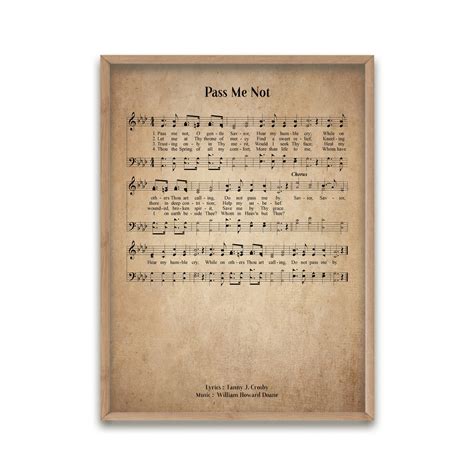 Pass Me Not Vintage Hymn Wall Art Print Biblical Sheet Music | Etsy