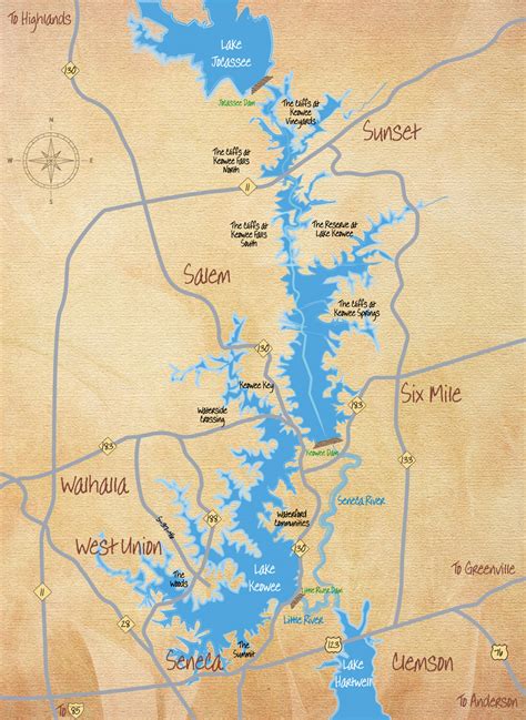 Lake Keowee Area Map – Jocassee Real Estate