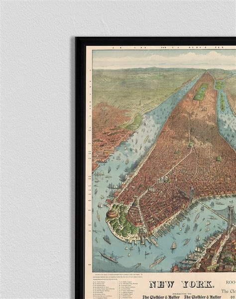 New York Map 1800s NYC NYC Map Vintage New York Map | Etsy