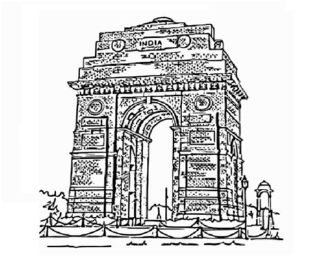 How to draw "India Gate" pencil drawing step by step | India gate, Step by step drawing, Black ...