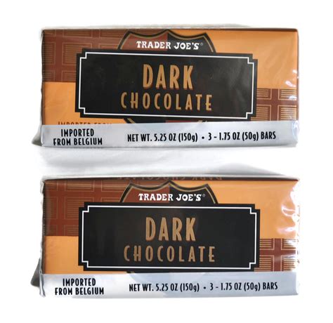 Buy Trader Joe's Belgian Dark Chocolate Bars, 1.75 oz (2 Packs of 3 ...