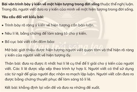 Soạn bài Viết bài văn trình bày ý kiến về một hiện tượng trong đời sống ...