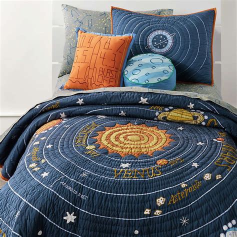 Kids Blue Solar System Bedding | Crate and Barrel | Solar system ...