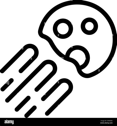 Simplistic line art of a ghost emoji in a black and white color scheme Stock Vector Image & Art ...