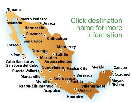 Map Of Mexico Resort Cities ~ AFP CV