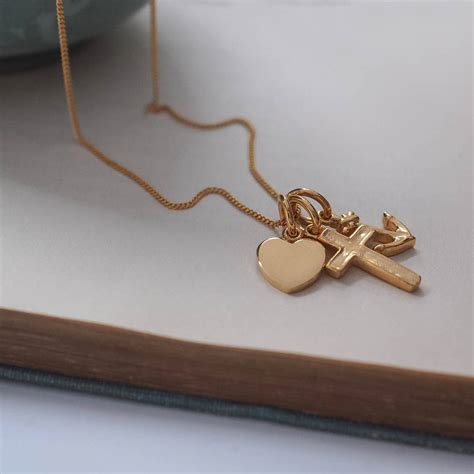 Faith, Hope And Charity Necklace In Silver Or Gold By Bianca Jones Jewellery ...