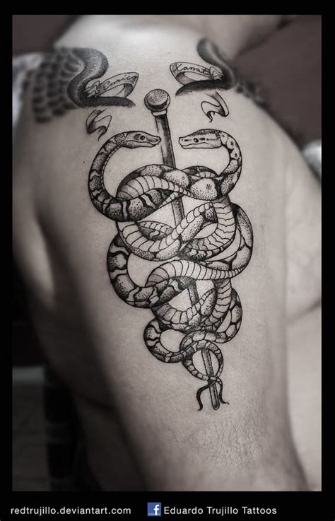 15 Impressive Caduceus Tattoos • Tattoodo