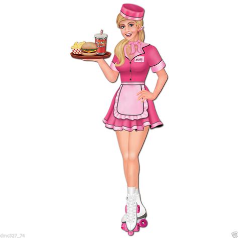 Cartoon Waitress - Serving You with a Smile!