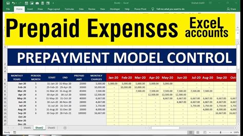 prepaid expenses worksheet in excel | prepayments and accruals schedule excel - YouTube