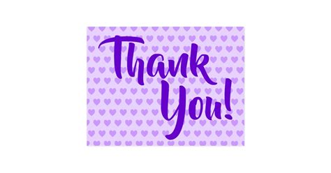 Light Purple Hearts Thank You Postcard | Zazzle.ca