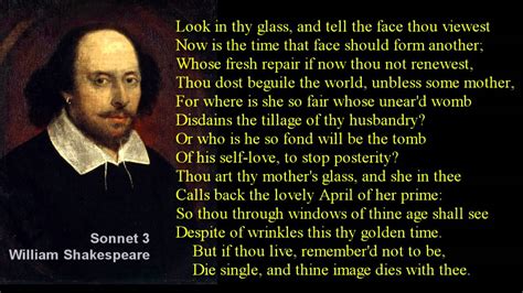 Sonnet 3 ~ William Shakespeare ~ with text - YouTube