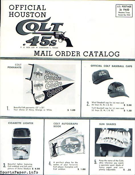 Behold This 1962 Houston Colt .45s Merchandise Order Form – SportsPaper ...