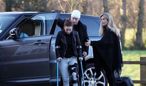 Srictly's Ola Jordan returns home on crutches after severe leg injury ...