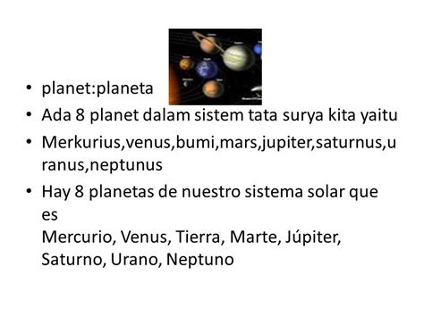 Planet dan benda-benda antariksa Planeta y objetos espaciales Designed by:angga dan iqbal. - ppt ...