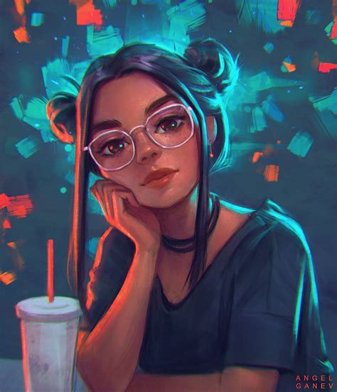 Fazed💙, Angel Ganev | Digital illustration, Digital art girl, Cute girl drawing