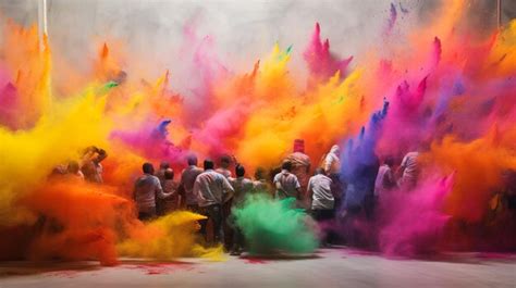 Premium Photo | Holi color festival Celebrating dances Throwing colored ...