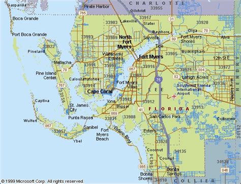 Lee county, Florida | Lee County Zip Codes | Lee county, County, Map