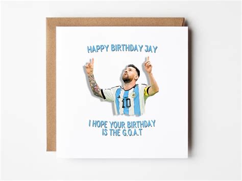 Lionel Messi Birthday Card, G.O.A.T Birthday Ca... - Folksy