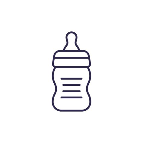 Baby bottle line icon on white 2204558 Vector Art at Vecteezy