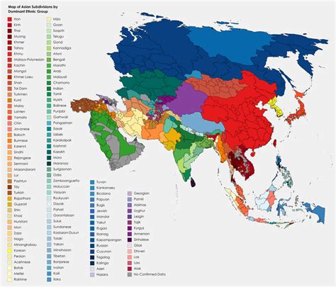 A Map of All Asian First-Level Subdivisions By Their Ethnic Majority ...