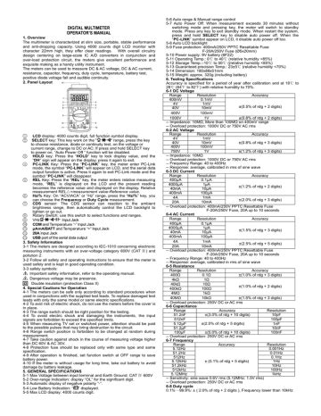 digital multimeter operator`s manual | Manualzz