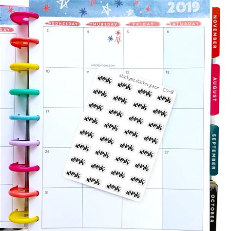 Clear Work Stickers Planner Stickers Clear Planner Stickers - Etsy